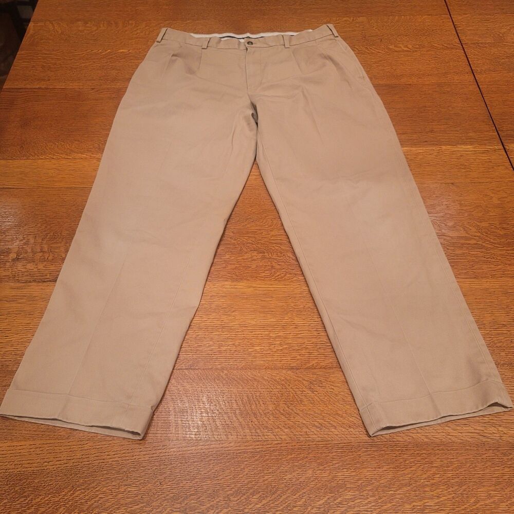 Brooks Brothers Elliot Advantage Chino Beige Khaki Pants Mens 38x32 100% Cotton